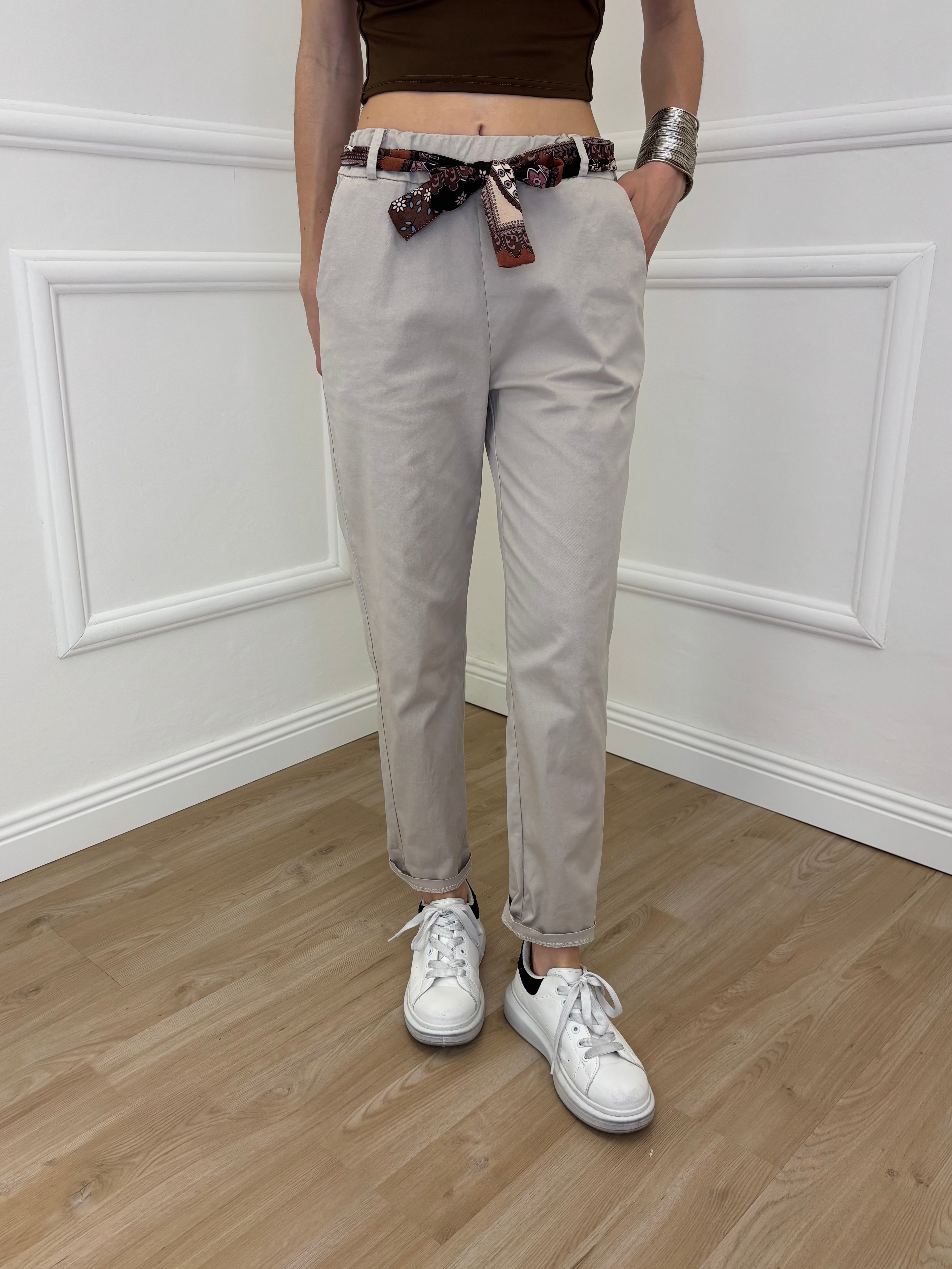 Pantalone Cotone Fusciacca 1508 Ecru