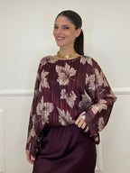 Camicia Chiffon Floreale 8029 Bordeaux