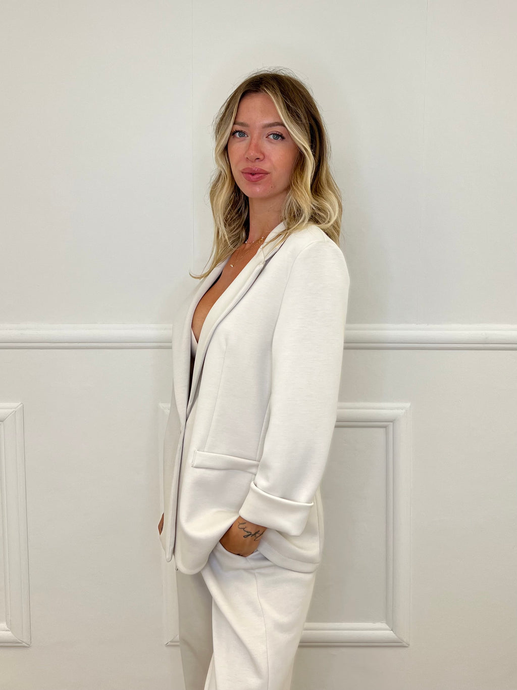 Blazer in Felpa 27435A Panna