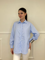 Camicia No Vabbè a Righe 5081 Azzurro