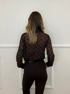 Camicia Pizzo Velluto 121493 Moro