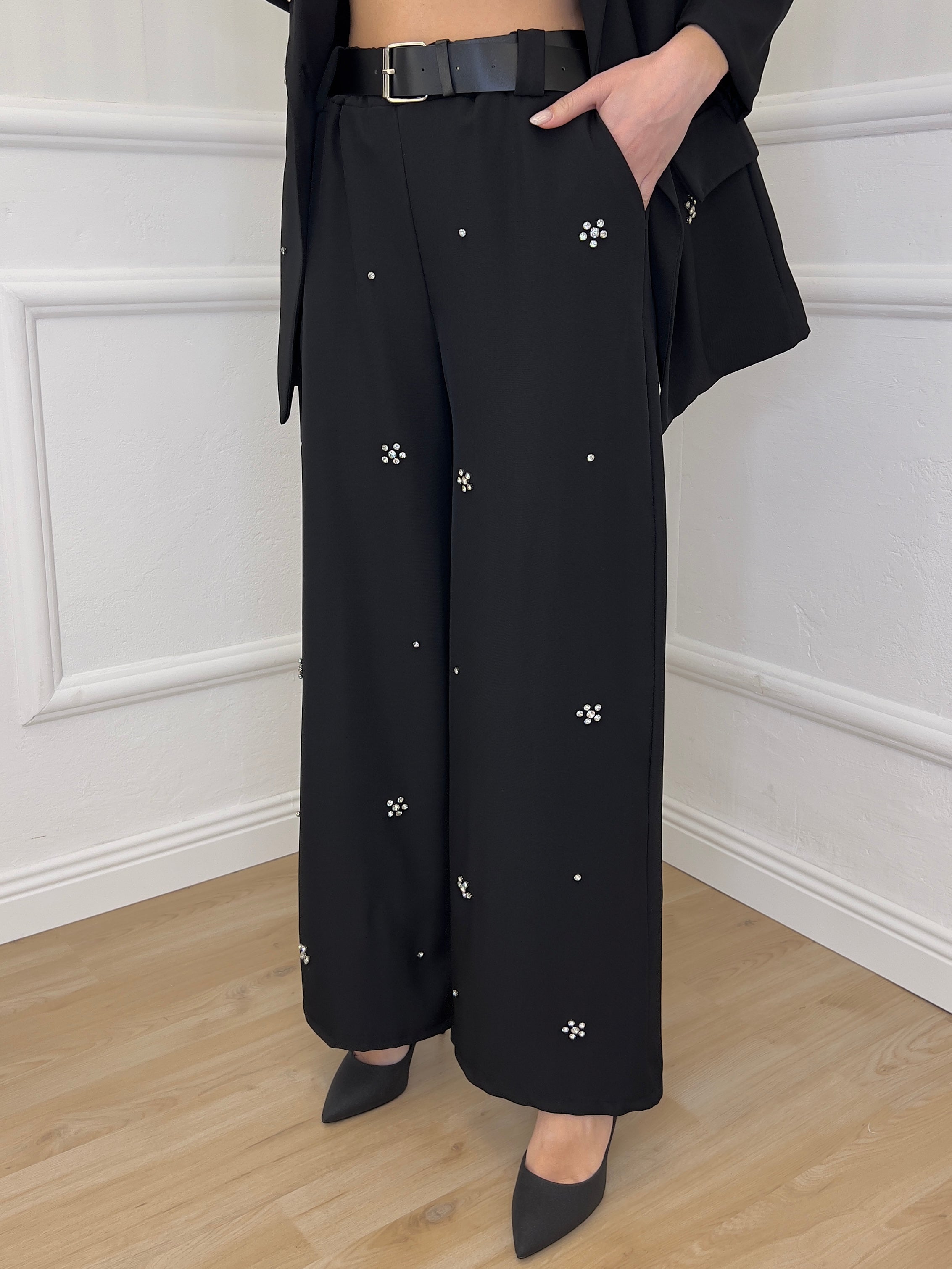 Pantalone Gabardine Gioiello 684018 Nero - Bazar Abbigliamento