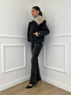 Fur Denim Jacket DL30037 Grey