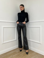 Pantalone Flare Ecopelle 2802 Nero