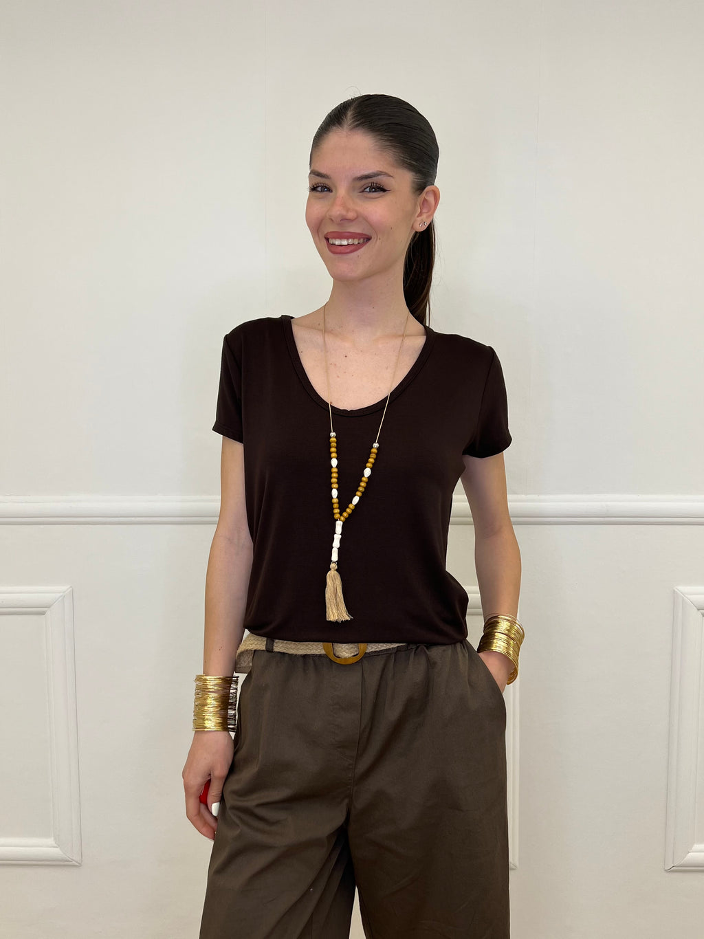 Maglia Over Viscosa 22225 Marrone