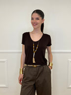 Maglia Over Viscosa 22225 Marrone