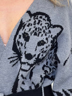 Cardigan Jacquard Jungle 90059 Grigio