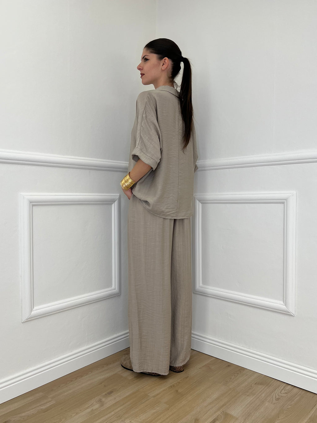 Camicia Fluida Strop 26081 Taupe