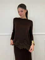 Maglia con Pizzo 60553 Moro