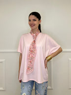 T-shirt Maxi Con Foulard 35080 Rosa