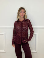 Camicia Pizzo Velluto 121493 Burgundy