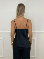 Top In Raso Con Pizzo 80228 Nero