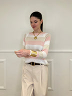 Maglia a Righe 25054 Rosa