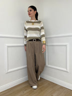 Maglia a Righe 25054 Taupe