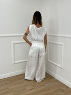 Blusa Viscosa Profili Satin 83307 Bianco
