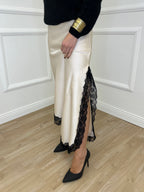 Gonna Asimmetrica Pizzo 2722 Panna