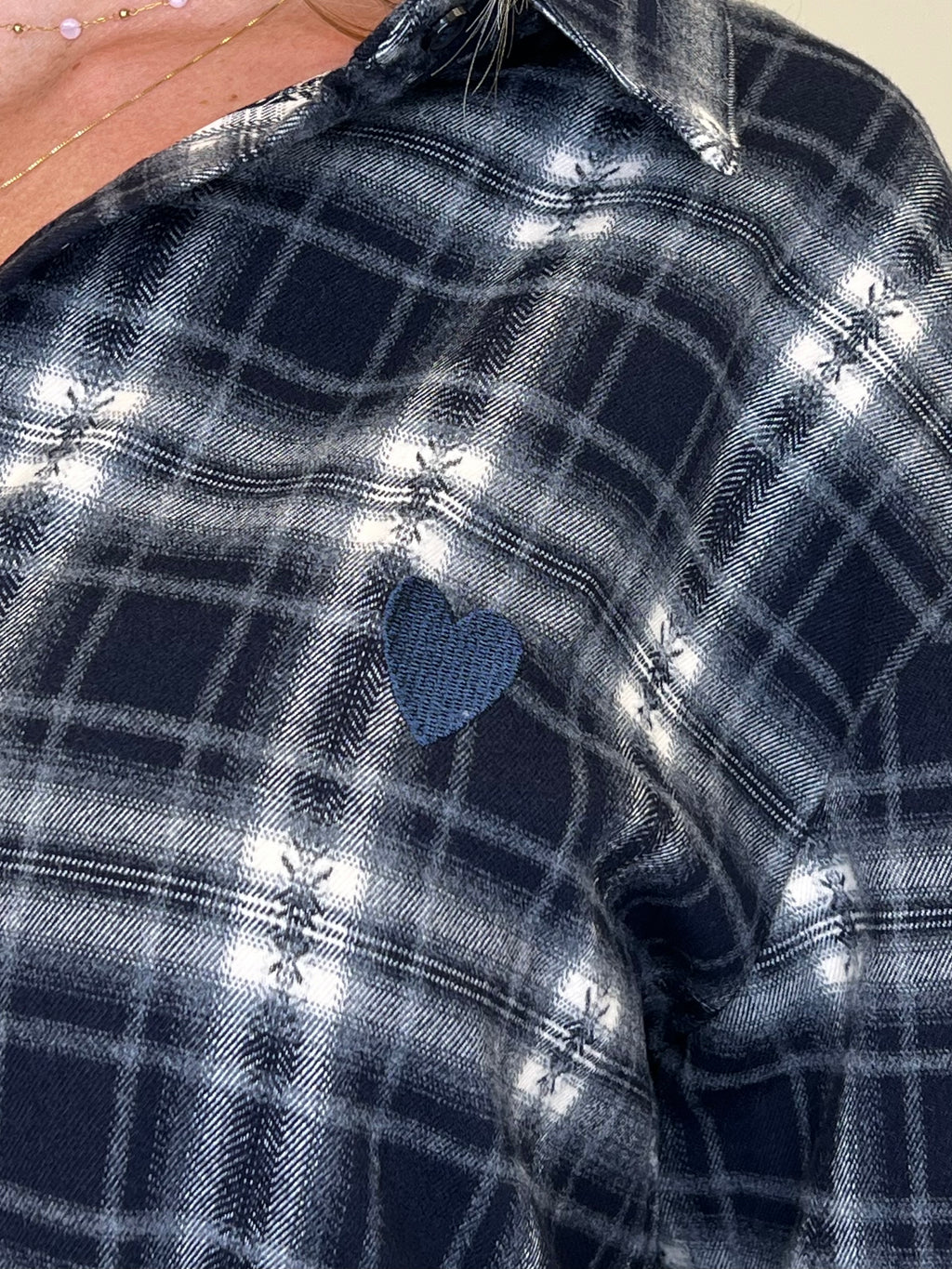 Camicia Flanella Cuore BN38 Blu
