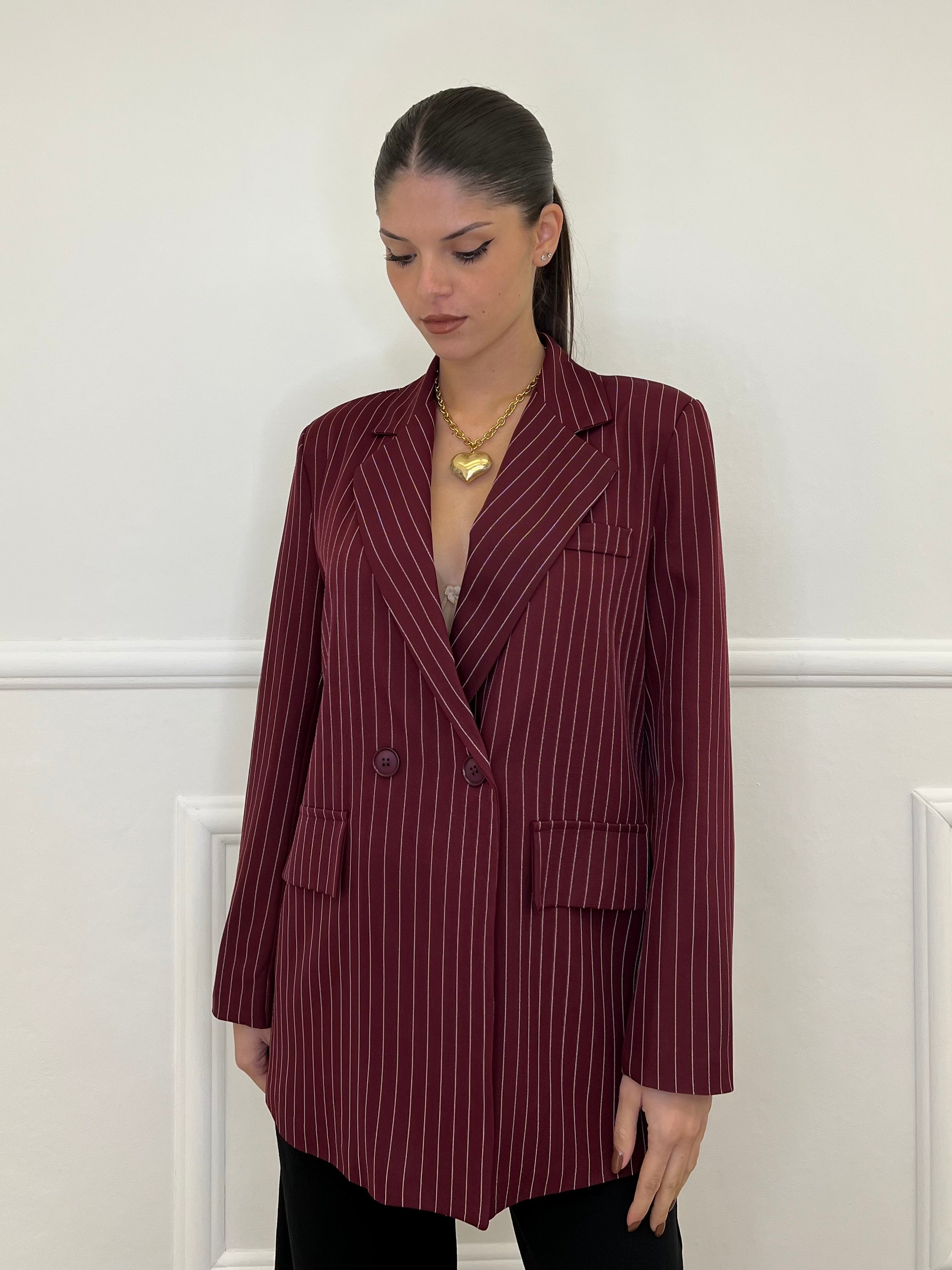 Giacca Gessata 3270 Burgundy