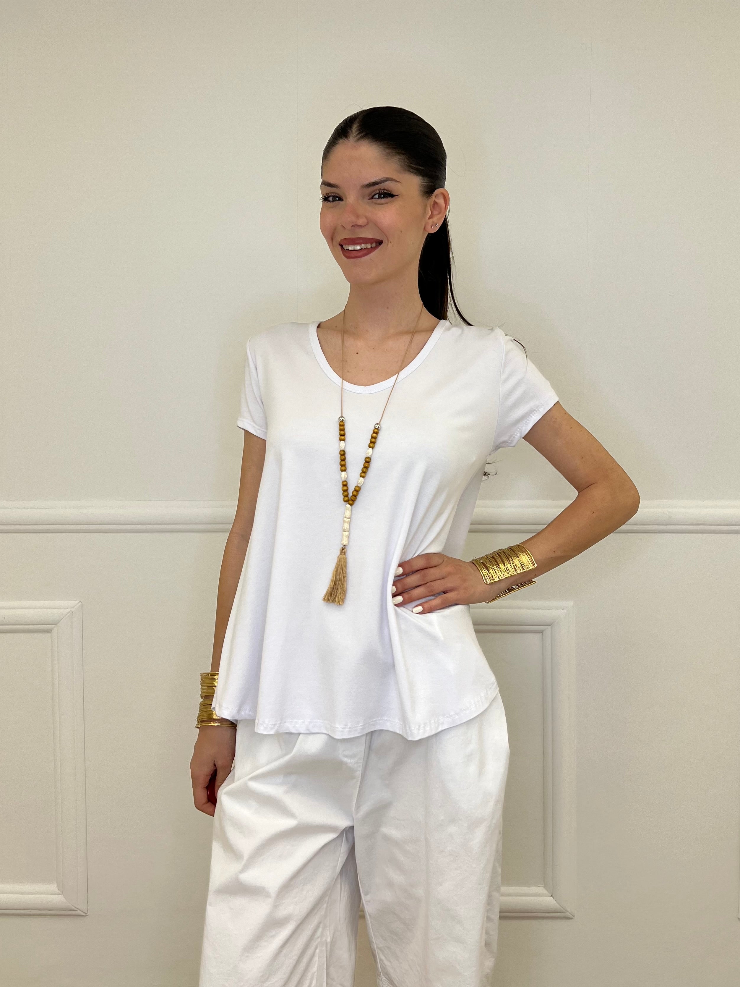 Maglia Over Viscosa 22225 Bianco