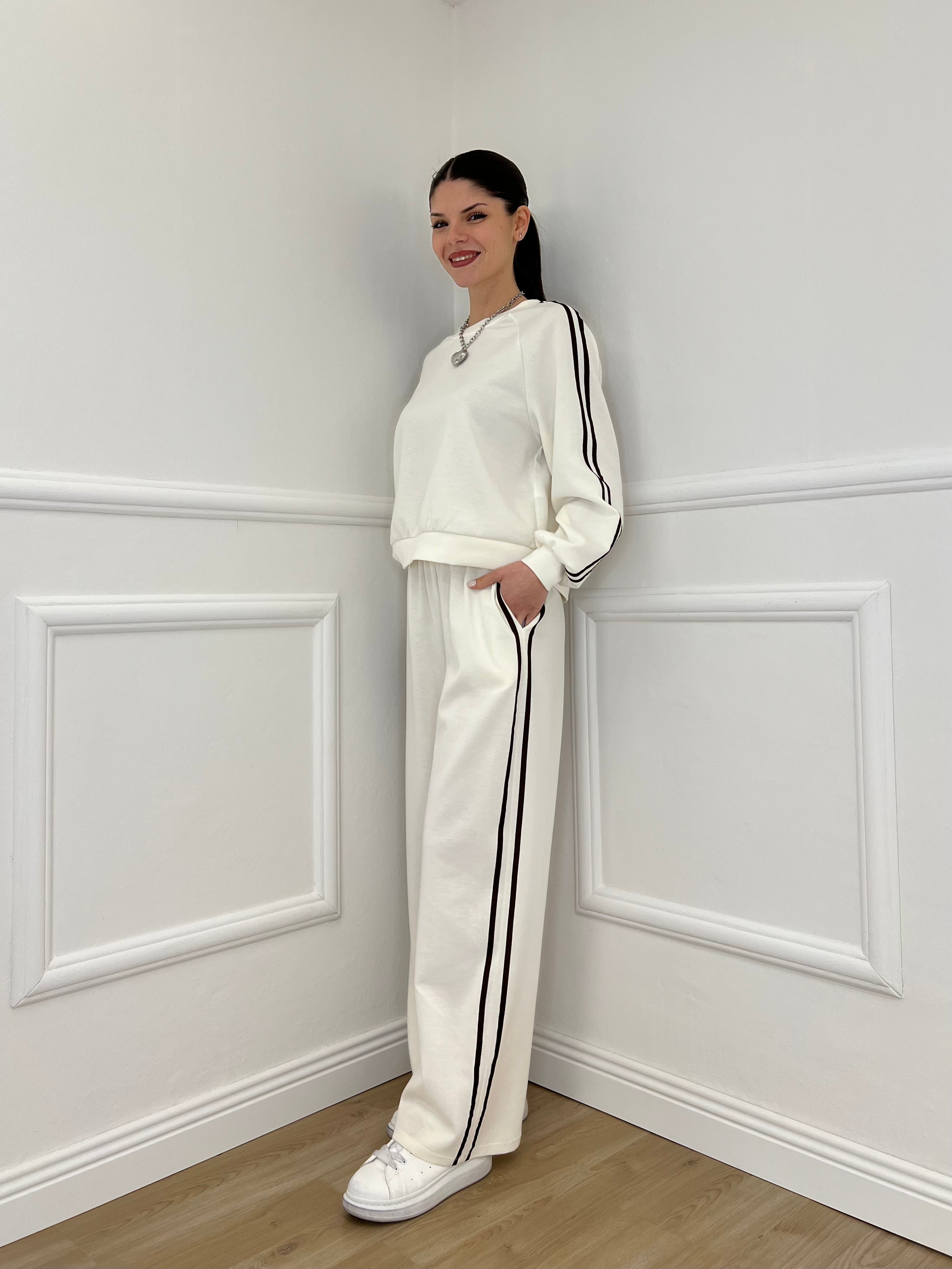 Tuta Bande Girocollo 88426 Panna