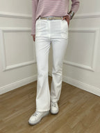 Pantalone Flare Cintura 26513 Bianco