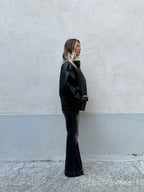Bomber Ecopelle Martellata F01 Nero