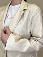 Blazer Oversize in Eco Pelle 30551 Beige