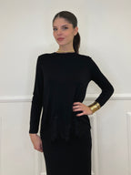 Maglia con Pizzo 60553 Nero