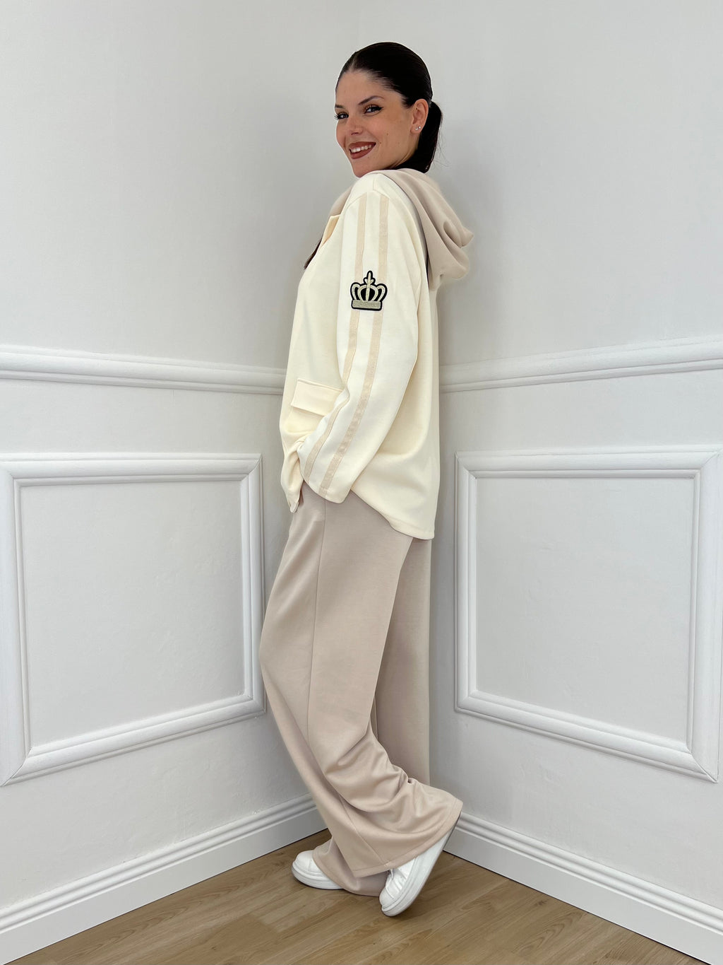 Giacca Cappuccio 27599 Panna - Bazar Abbigliamento