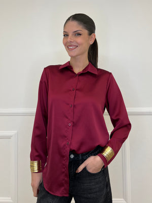 Camicia Satin C1081 Bordeaux