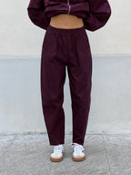 Pantalone Carrot Punto Milano 3006 Burgundy
