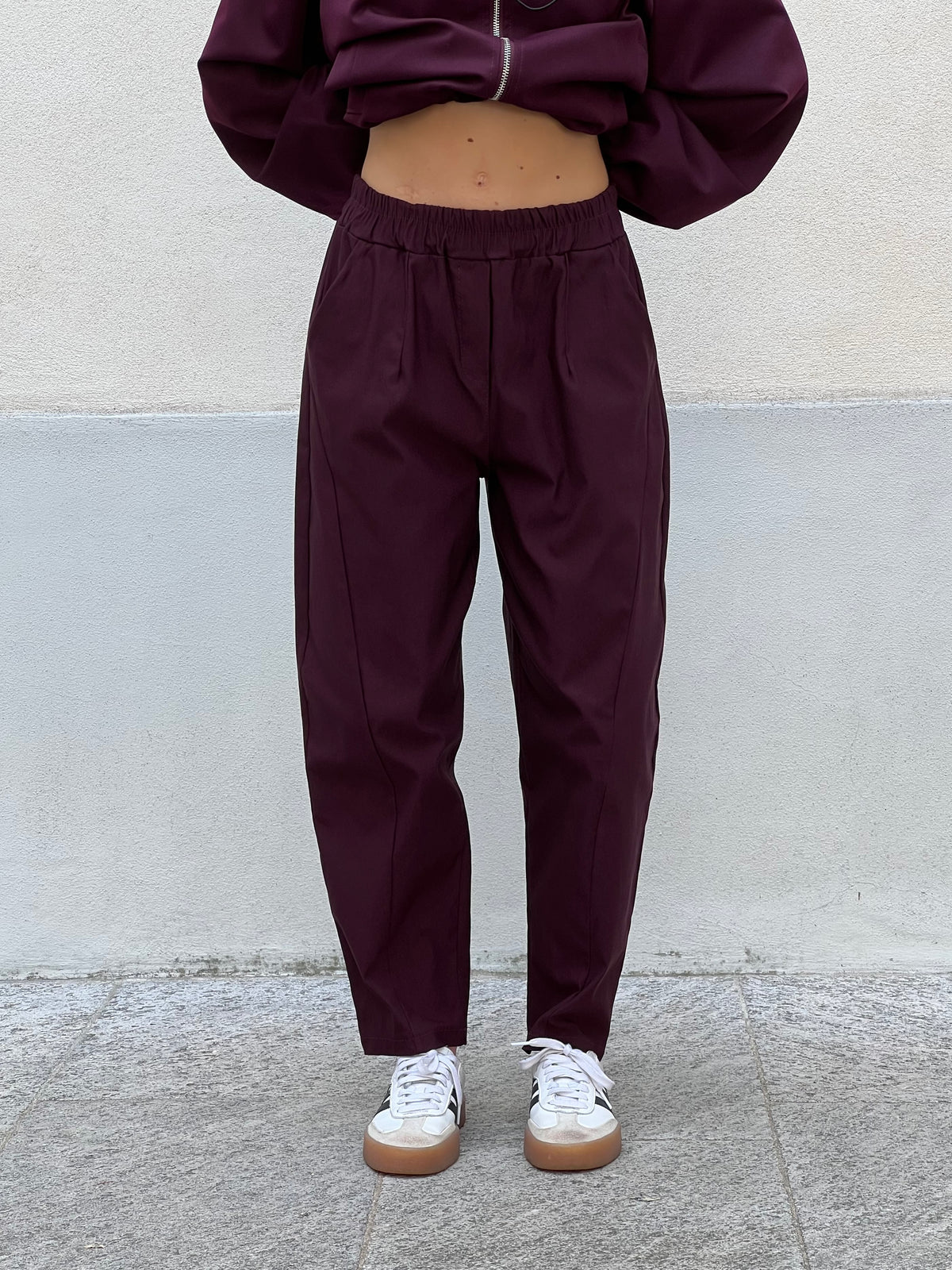 Pantalone Carrot Punto Milano 3006 Burgundy