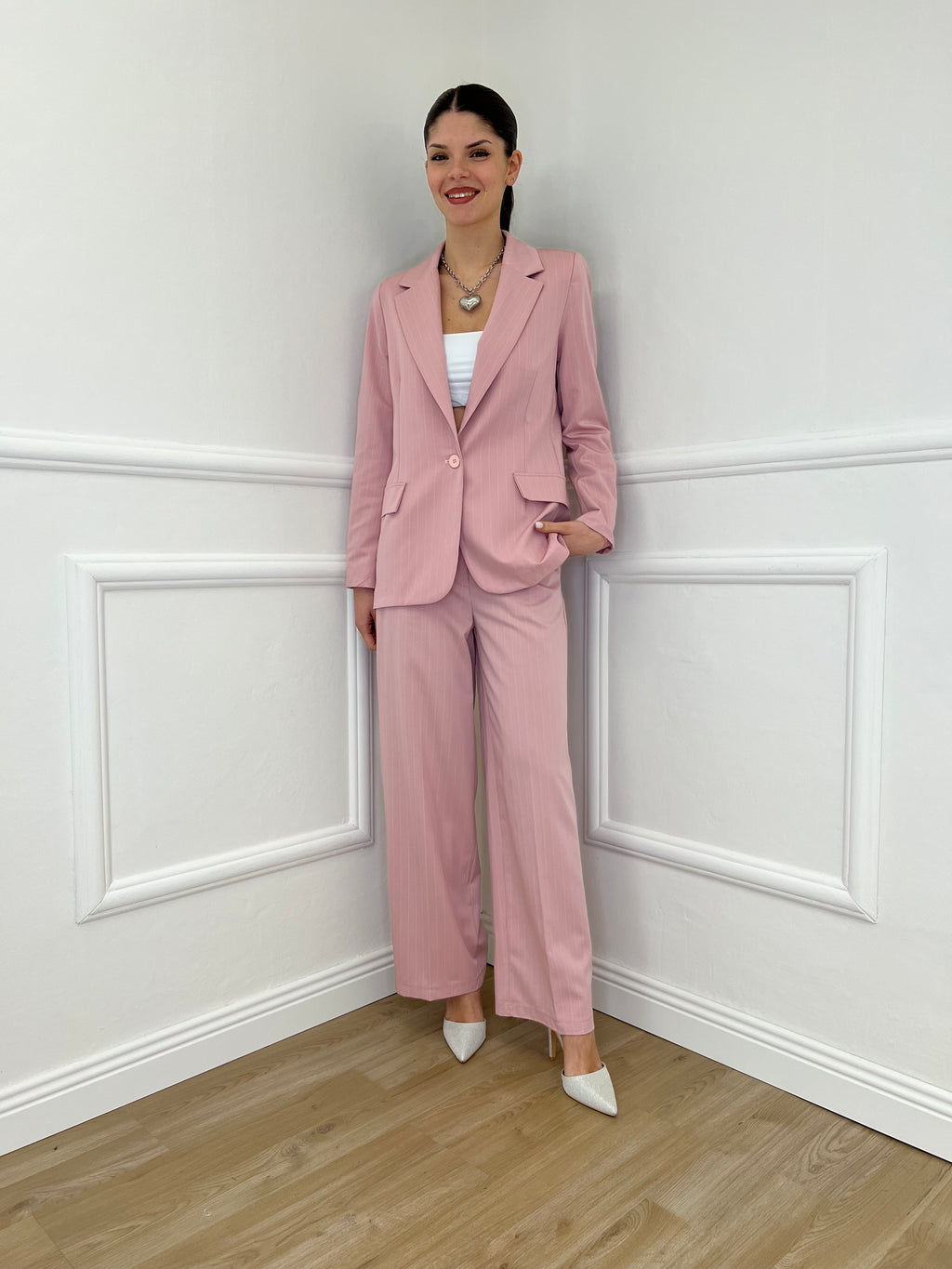 Tailleur Gessato G27636 Rosa