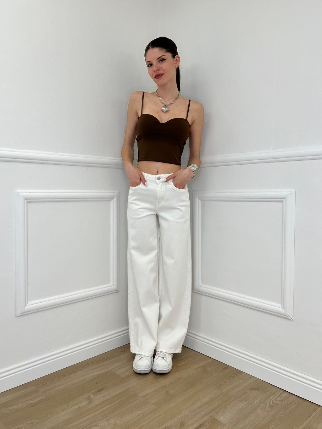 Jeans Palazzo T1001A Panna