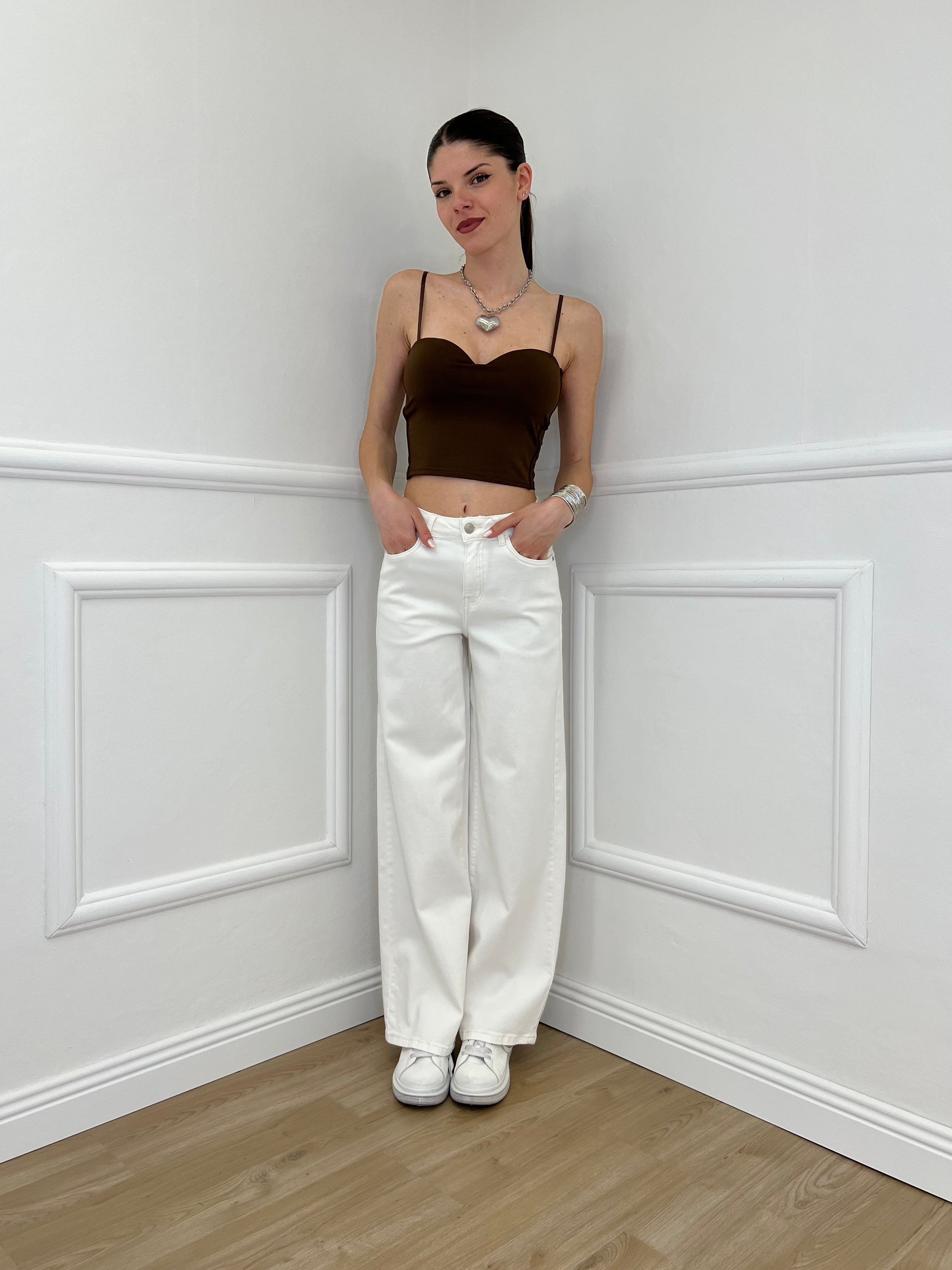Jeans Palazzo T1001A Panna