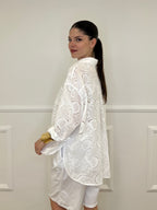Camicia Over Sangallo Tasca 32020 Bianco