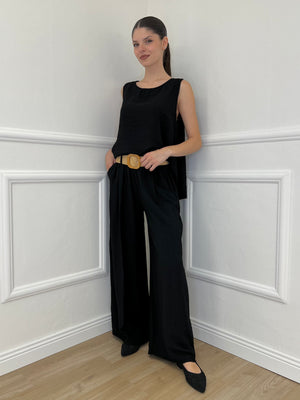 Panta Palazzo Viscosa 33660 Nero