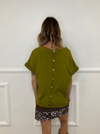 T-shirt Bottoncini 1302 Verde Olio