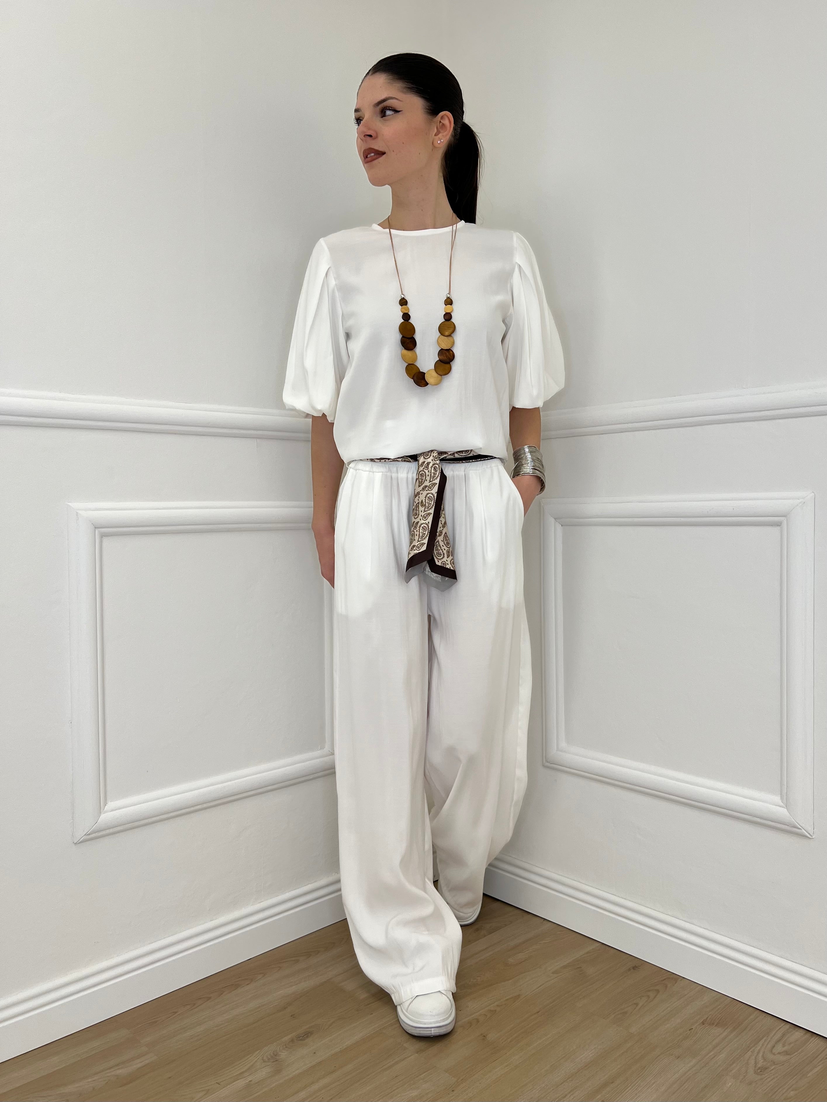 Pantalone Cupro Fusciacca 20527 Bianco