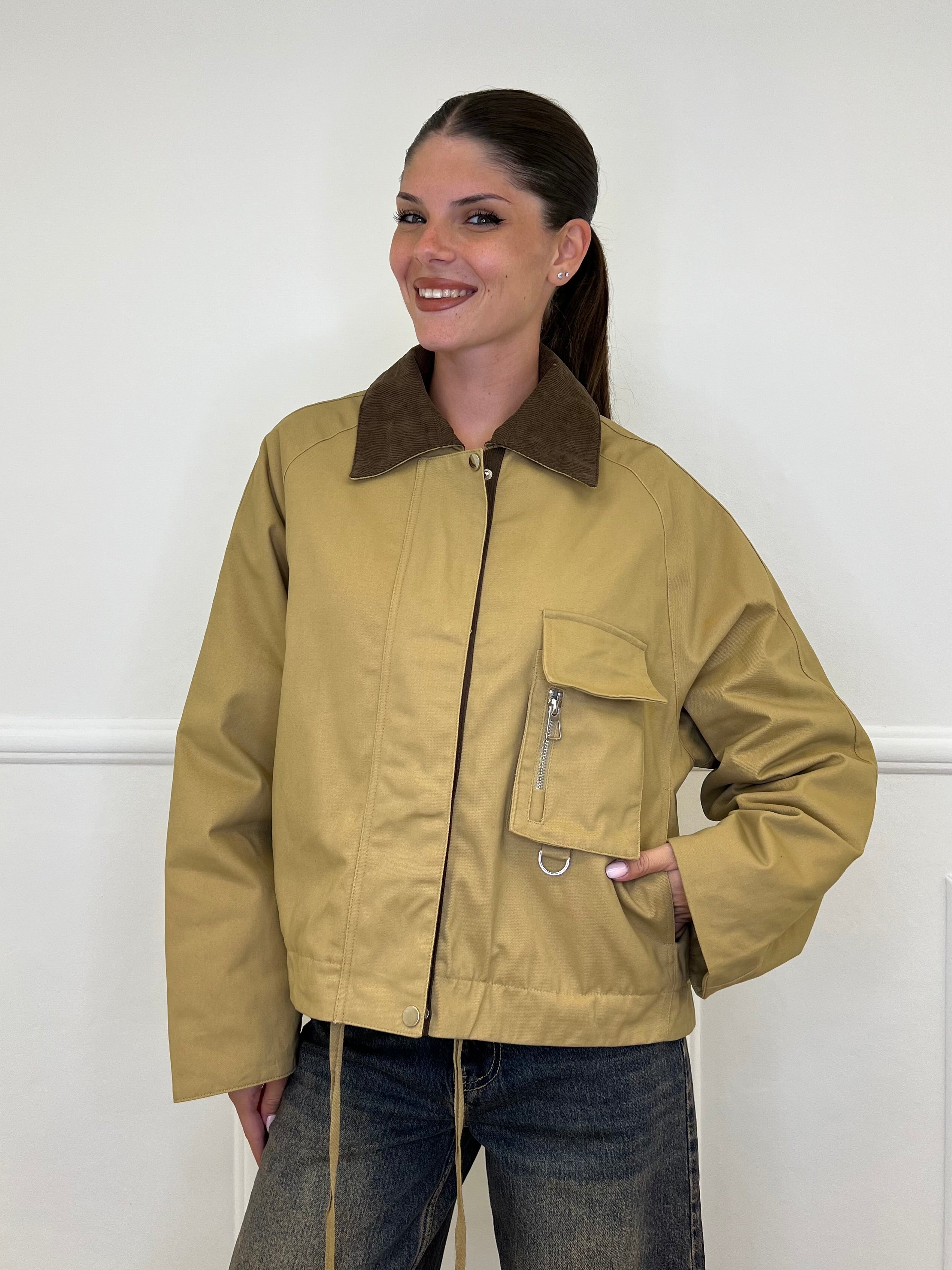Blouson Over TR8866 Khaki - Bazar Abbigliamento