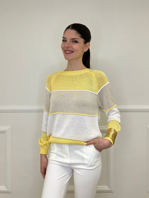 Maglia a Righe Profili 25031 Giallo