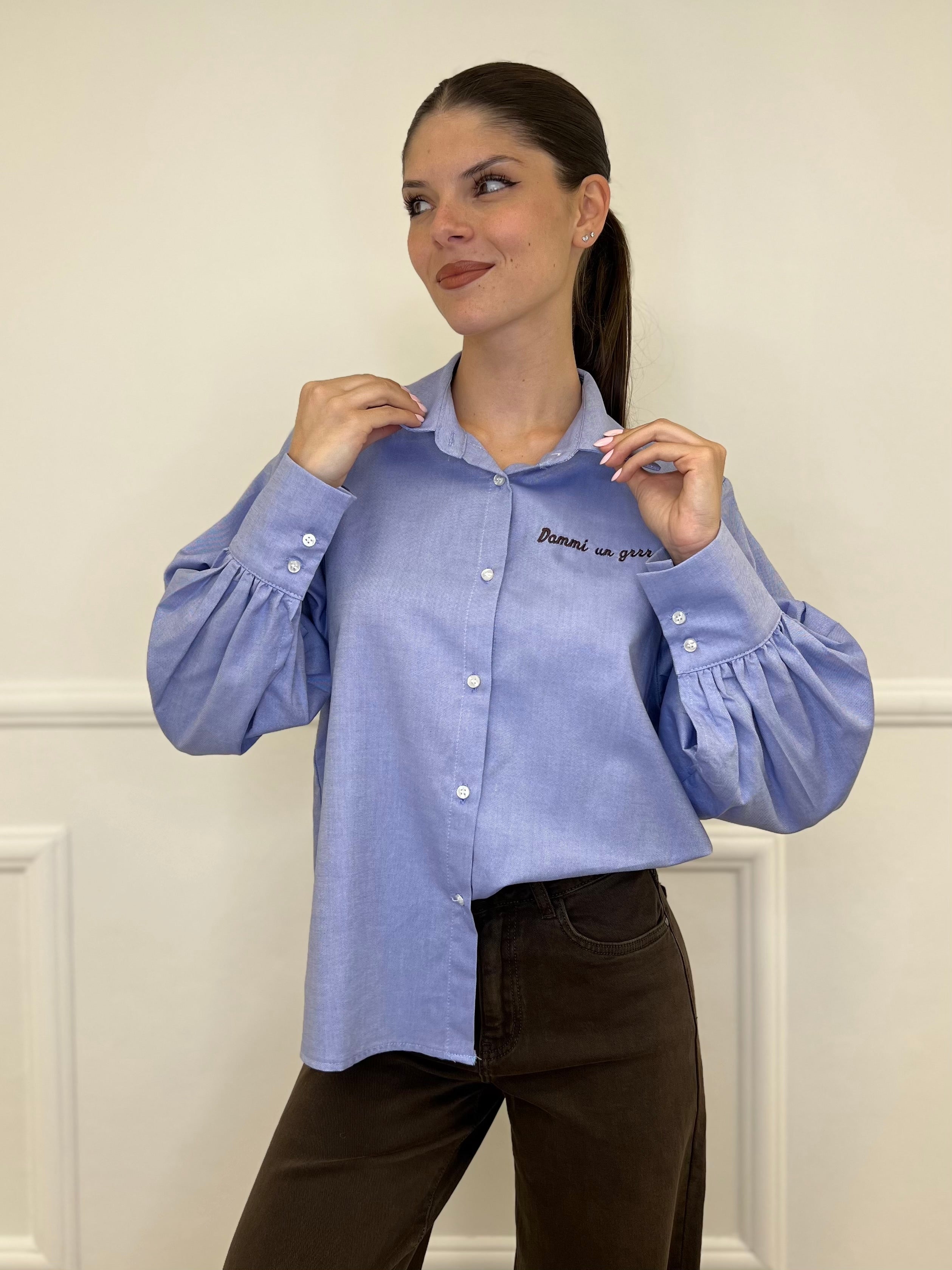 Camicia Dammi un Grrr 27598 Blu - Bazar Abbigliamento