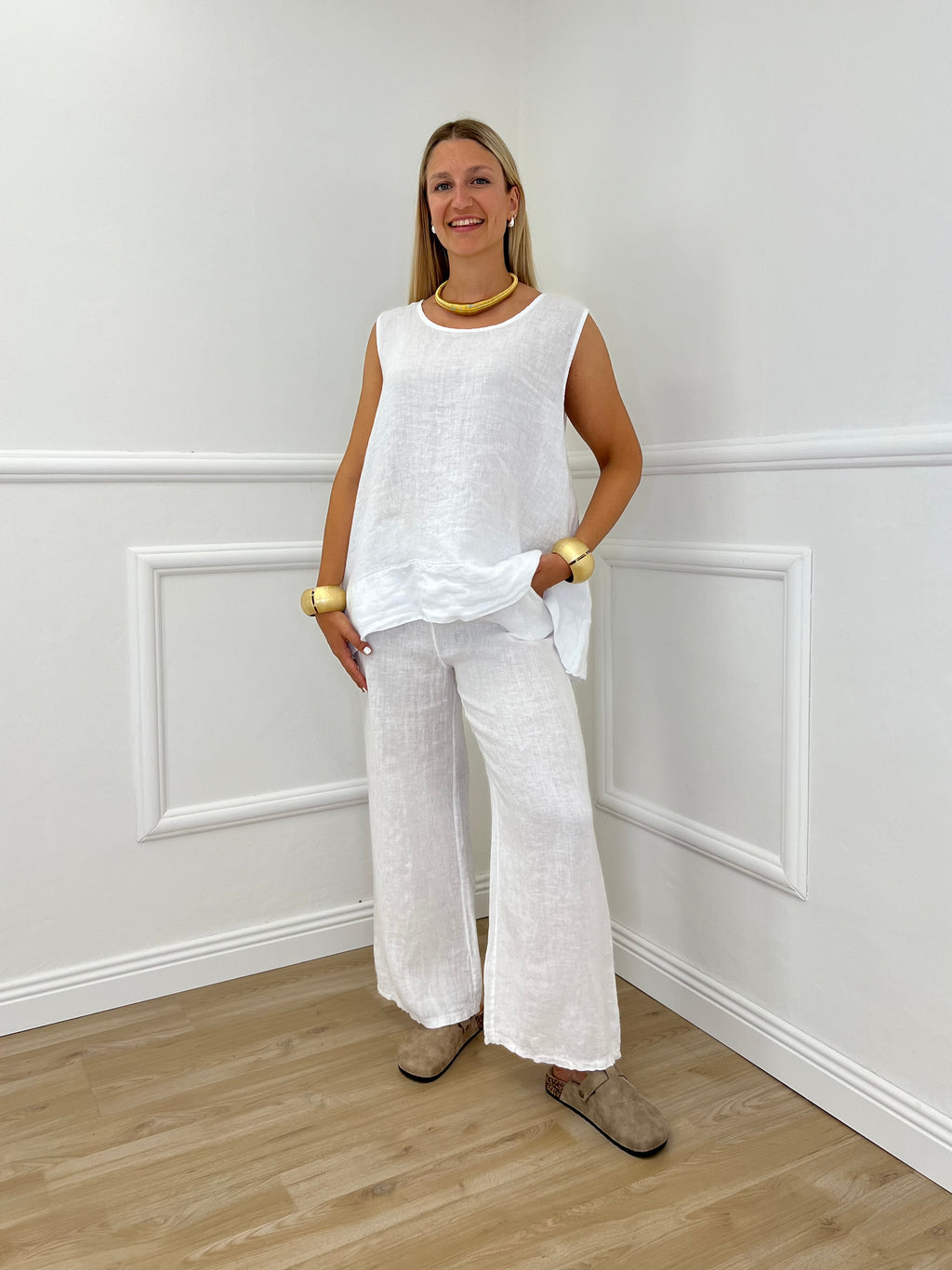 Canotta Over Lino 1178 Bianco