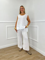 Canotta Over Lino 1178 Bianco