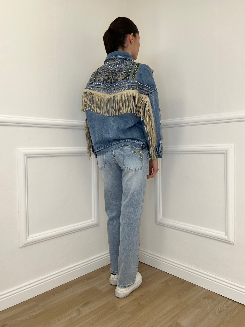 Jeans Ricamo Posteriore 5343 Azzurro