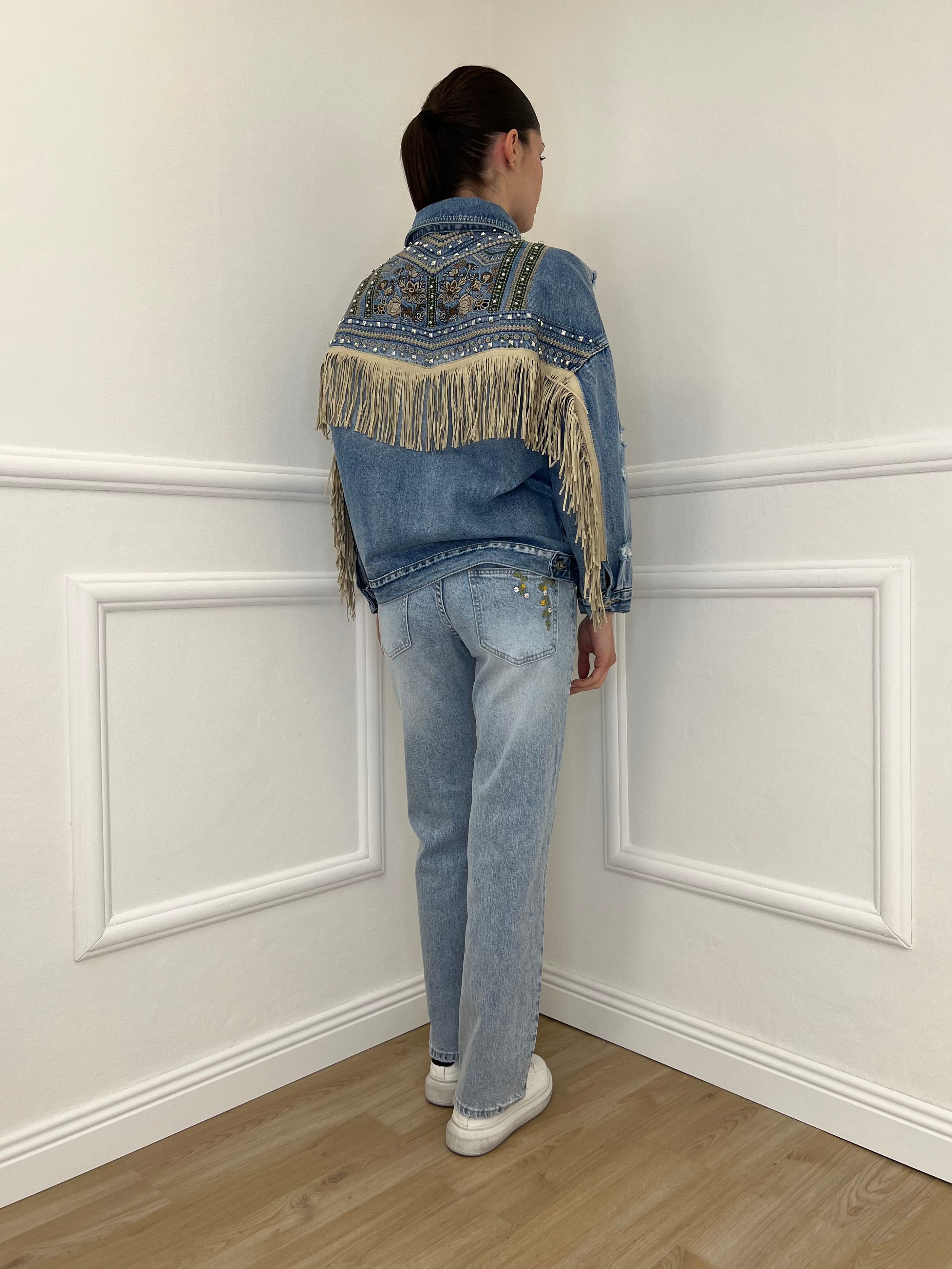 Jeans Ricamo Posteriore 5343 Azzurro