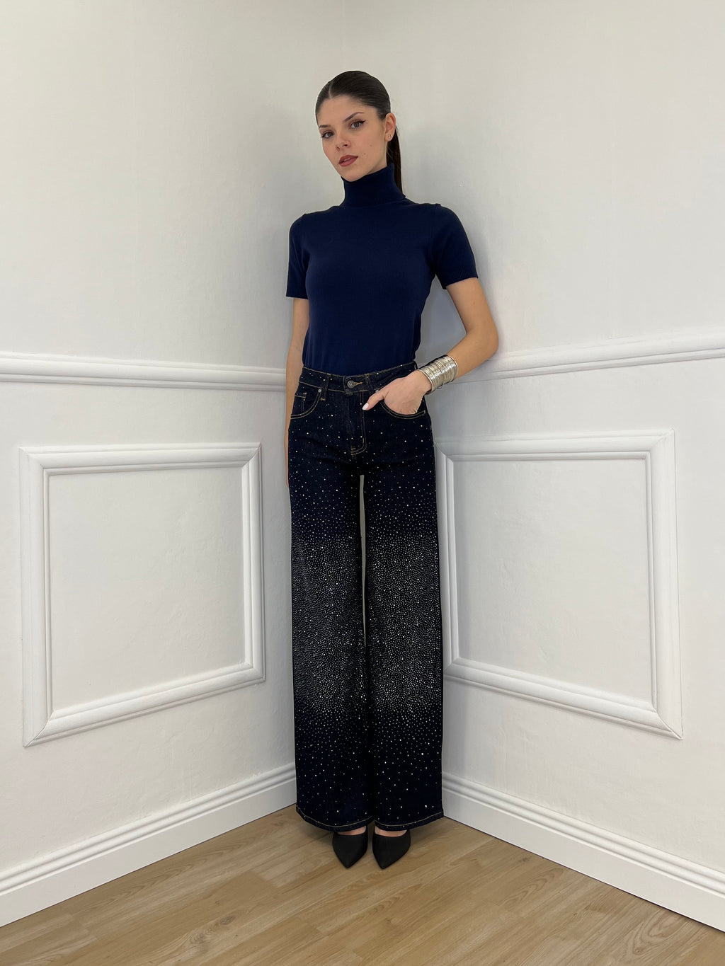 Jeans Strass 2377 Blue Black