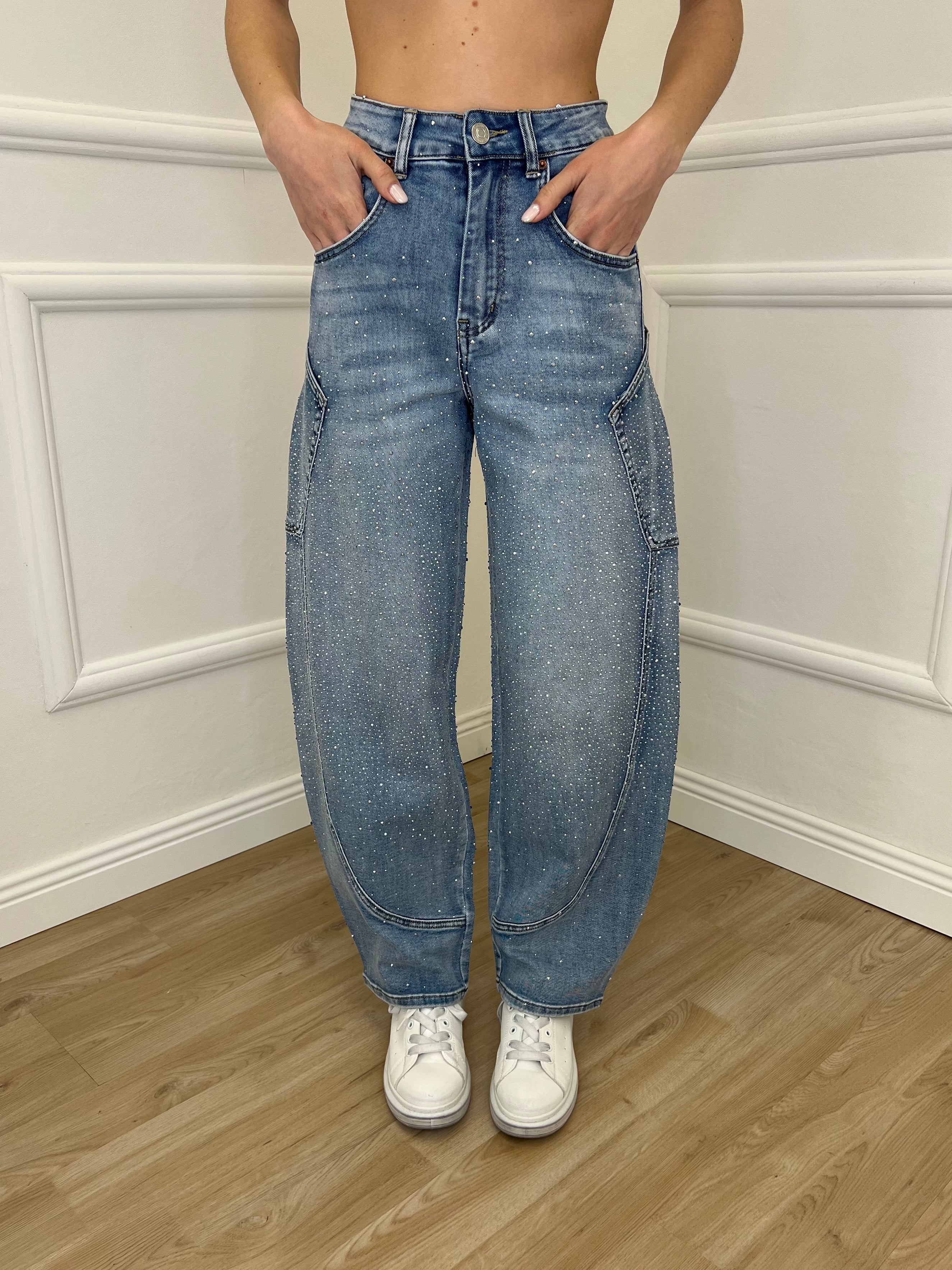 Jeans Balloon Strass Tasche 26400