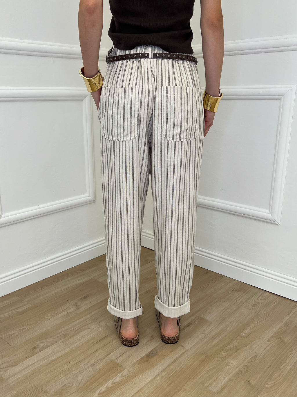 Pantalone Regimental Lino e Viscosa 826217 Ecru