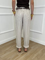 Pantalone Regimental Lino e Viscosa 826217 Ecru